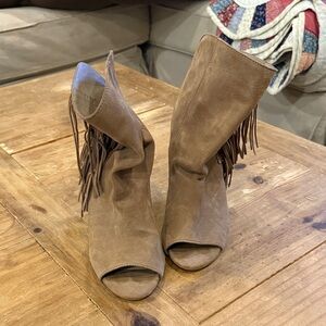Dolce Vita Tan Fringe Heeled Boots